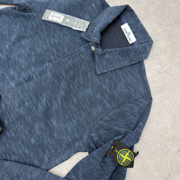 Stone Island Men's Long-Sleeve Stand-Up Collar Polo Shirt5 Stone Island Men's Long-Sleeve Stand-Up Collar Polo Shirt5
