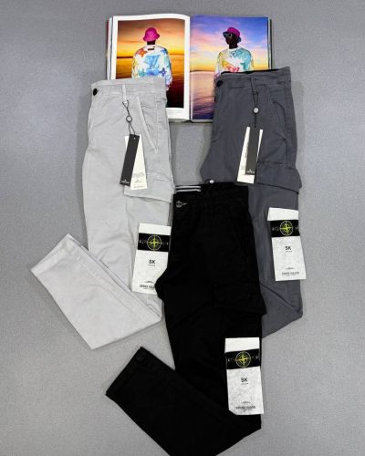Stone Island Men's OLD-Effect Broken Cotton Twill Cargo Reps Pants
