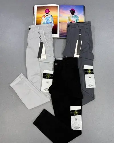 Stone Island Men's OLD-Effect Broken Cotton Twill Cargo Reps Pants