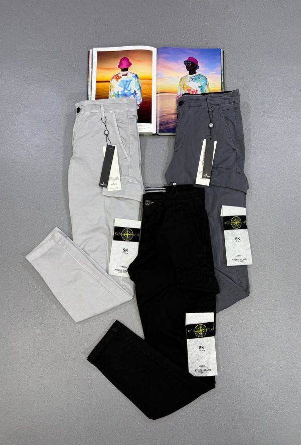 Stone Island Men's OLD-Effect Broken Cotton Twill Cargo Reps Pants Stone Island Men's OLD-Effect Broken Cotton Twill Cargo Reps Pants