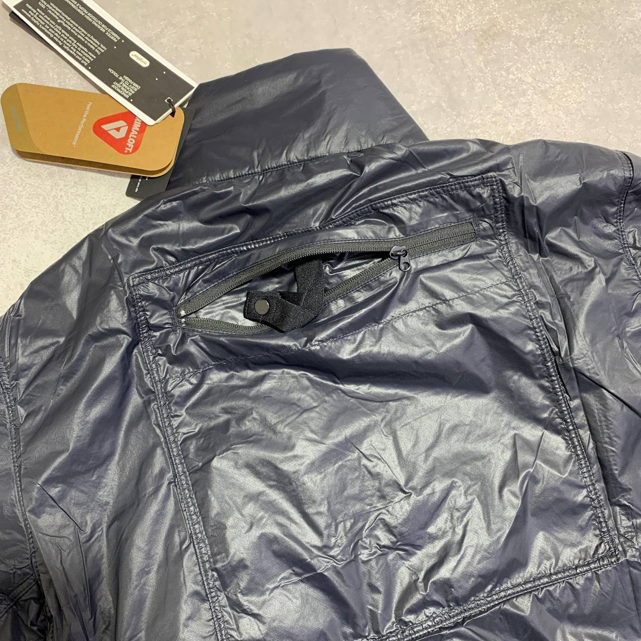 Stone Island Men's Packable Quantum Flock Reps AAA Quality Jacket navy blue colora