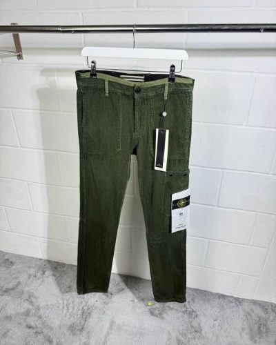 Stone Island Men's Patch Pocket Reps AAA Quality Olive green Cargo Pants