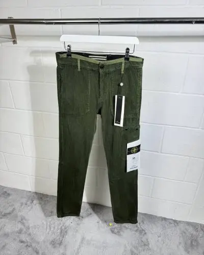Stone Island Men's Patch Pocket Reps AAA Quality Olive green Cargo Pants