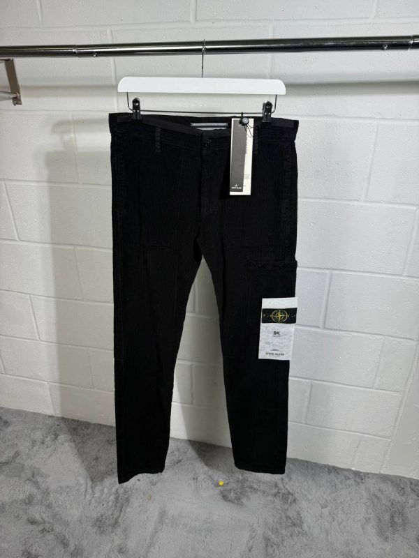 Stone Island Men's Patch Pocket Reps AAA Quality Black Cargo Pants Stone Island Men's Patch Pocket Reps AAA Quality Black Cargo Pants