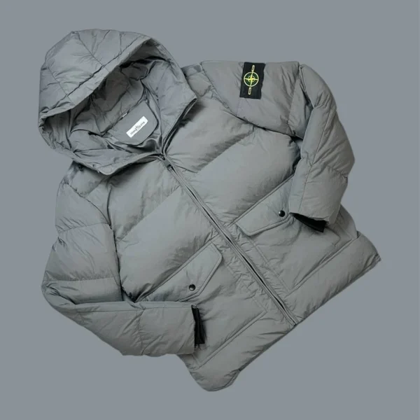 Stone Island Men's Puffer Down Reps Premium Quality Jacket grey color