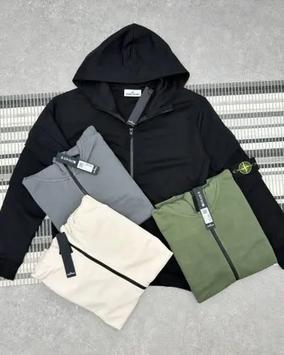 Stone Island Men's Regular-Fit Zip-Up Replica Hoodie