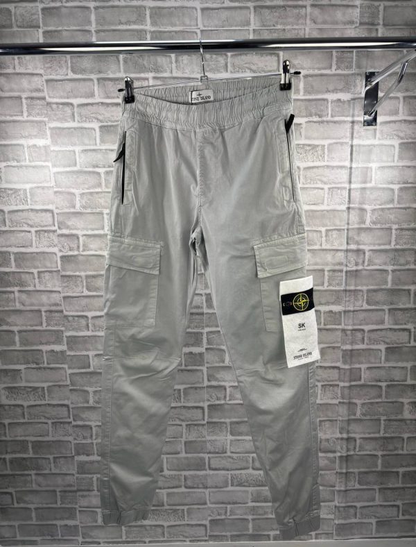 Stone Island Men's Straight-Leg Logo-Embroidered AAA Quality Lighjt grey Cargo Pants Stone Island Men's Straight-Leg Logo-Embroidered AAA Quality Lighjt grey Cargo Pants