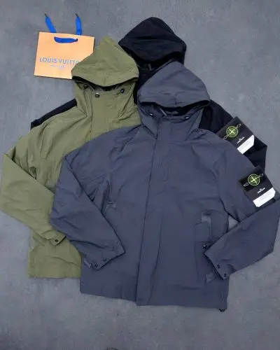 Stone Island Micro Twill Compass-Logo Hooded Jacket for Men
