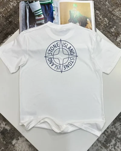 Stone Island Organic Cotton Jersey Luxury Replica T-Shirt white color