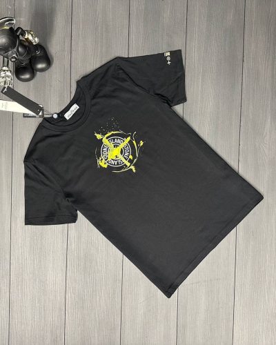 Stone Island Paint Splatter Compass T-Shirt for Men In AAA Quality