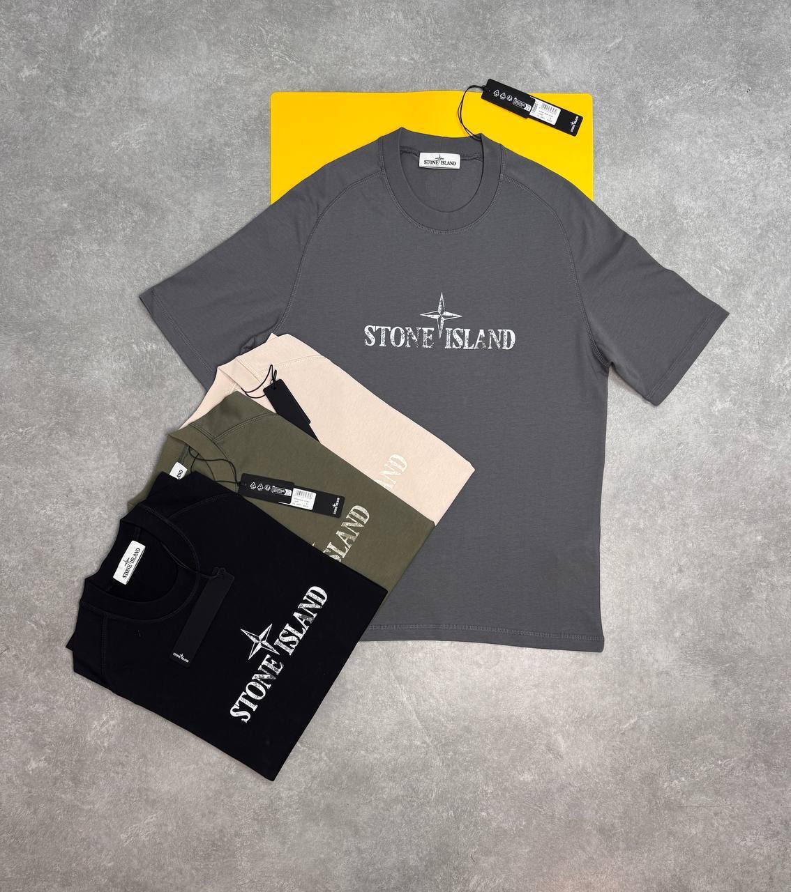 Stone Island Round-Neck Logo Reps AAA Quality T-Shirt for Men multiple colors