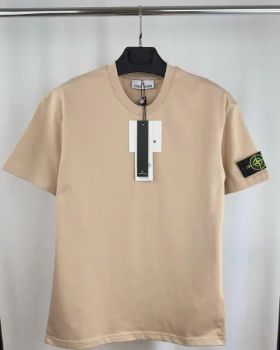 Stone Island Sleeve Compass-Patch Crewneck 1-1 Quality T-Shirt beige