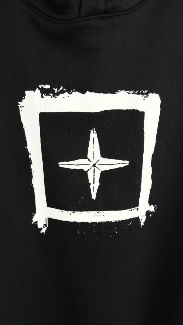 Stone Island Stencil Logo Reps AAA Quality Black Hoodie2 Stone Island Stencil Logo Reps AAA Quality Black Hoodie2