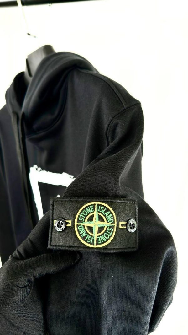 Stone Island Stencil Logo Reps AAA Quality Black Hoodie4 Stone Island Stencil Logo Reps AAA Quality Black Hoodie4