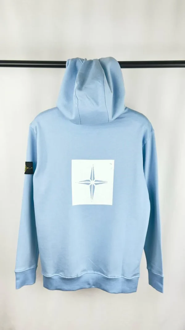 Stone Island Stencil Logo Reps AAA Quality Blue Hoodie Stone Island Stencil Logo Reps AAA Quality Blue Hoodie