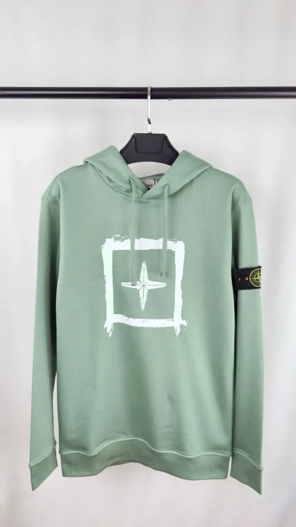 Stone Island Stencil Logo Reps AAA Quality Green Hoodie Stone Island Stencil Logo Reps AAA Quality Green Hoodie