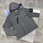 Stone Island Men's Luxury Crinkle Nylon Hooded Windbreaker Reps Premium Quality Jacket Dark grey