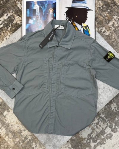Men's Charcoal Compass Badge Replica Overshirt