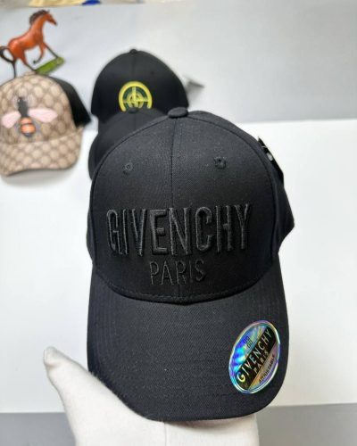 Givenchy Paris Black Logo Curved Cap