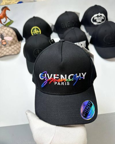 Givenchy Paris Black Logo Curved Cap Givenchy Paris Black Logo Curved Cap