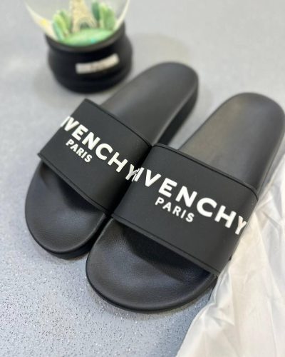 Givenchy Paris Black Bold Sliders for Men