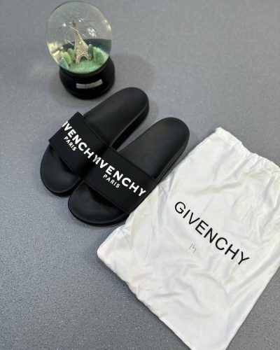 Givenchy Paris Black Bold Sliders for Men