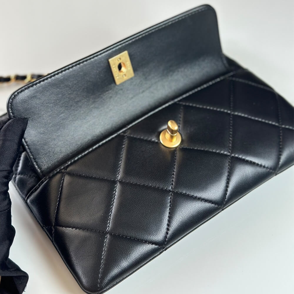 Chanel Clutch AS5038 – Black Lambskin - Image 5