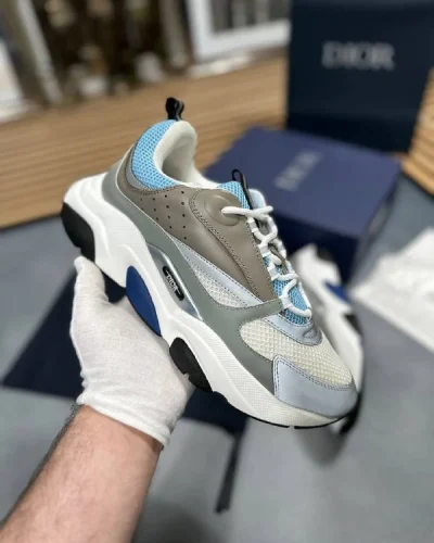 B22 Mesh and Calfskin-Style Men's Sneakers