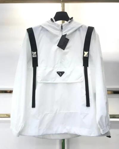 Adidas Originals AAA Quailty White Rain Jacket with Black Hood Straps