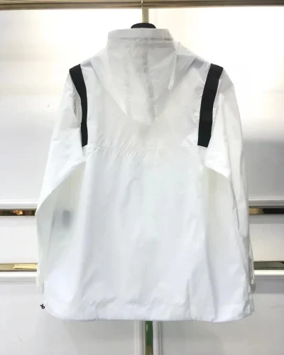 Adidas Originals AAA Quailty White Rain Jacket with Black Hood Straps back