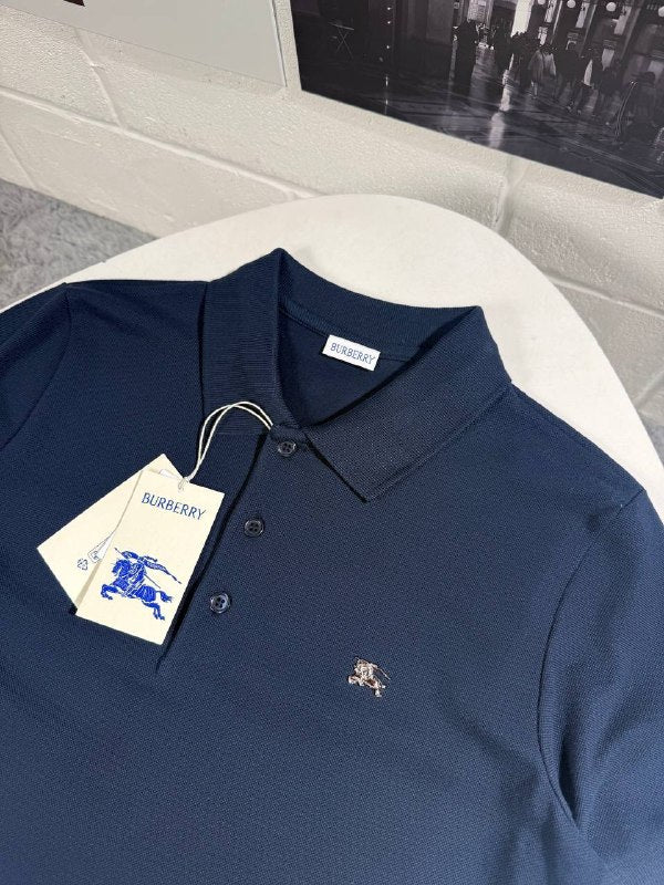 Burberry Black, Navy Blue & White Cotton Piqué Polo Shirt for Men - Image 5