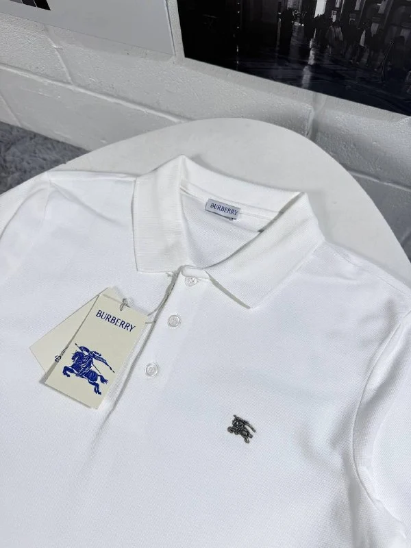 Burberry Black, Navy Blue & White Cotton Piqué Polo Shirt for Men - Image 6