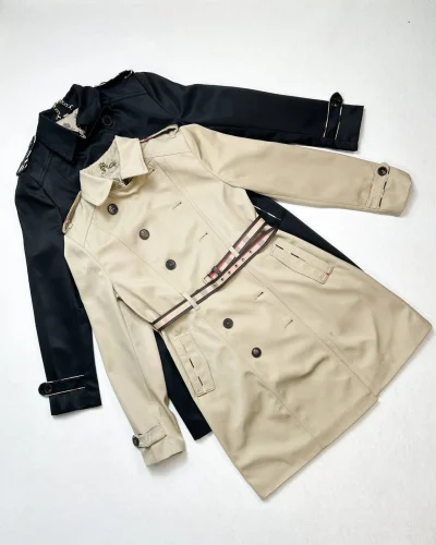 Burberry Brit Nova Check Belted Trench Premium Quality Coat for Women