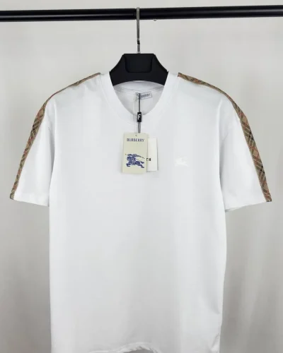Burberry Check Tape T-Shirt white