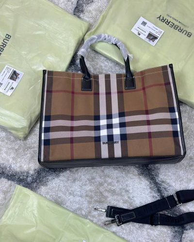 Burberry Denny Check Tote Messenger Bag