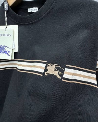 Burberry EKD Striped Cotton T-Shirt logo