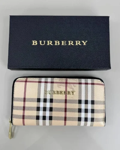 Burberry House Check Canvas Elmore Zip-Around Wallet