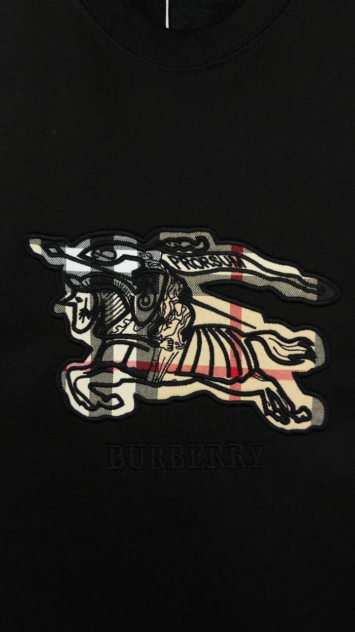 Burberry Knight Check Embroidered T-Shirt embodery