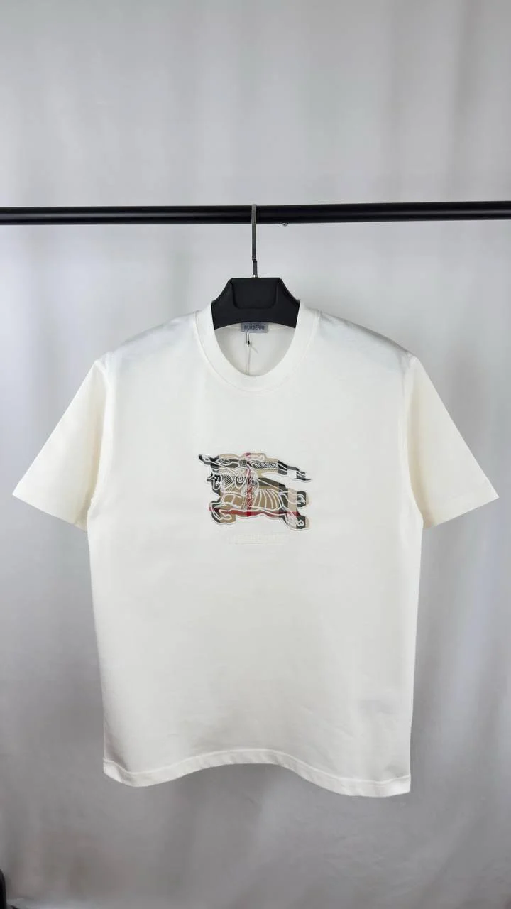 Burberry Knight Check Embroidered T-Shirt white