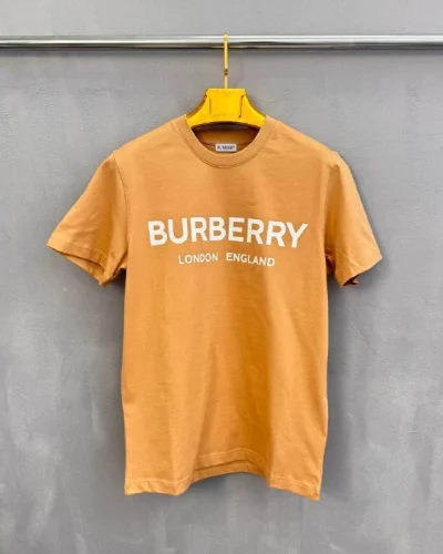 Burberry Logo Print Cotton Crewneck T-Shirt beige