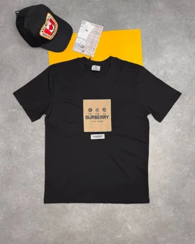Burberry London England Graphic Print Cotton T-Shirt Set black