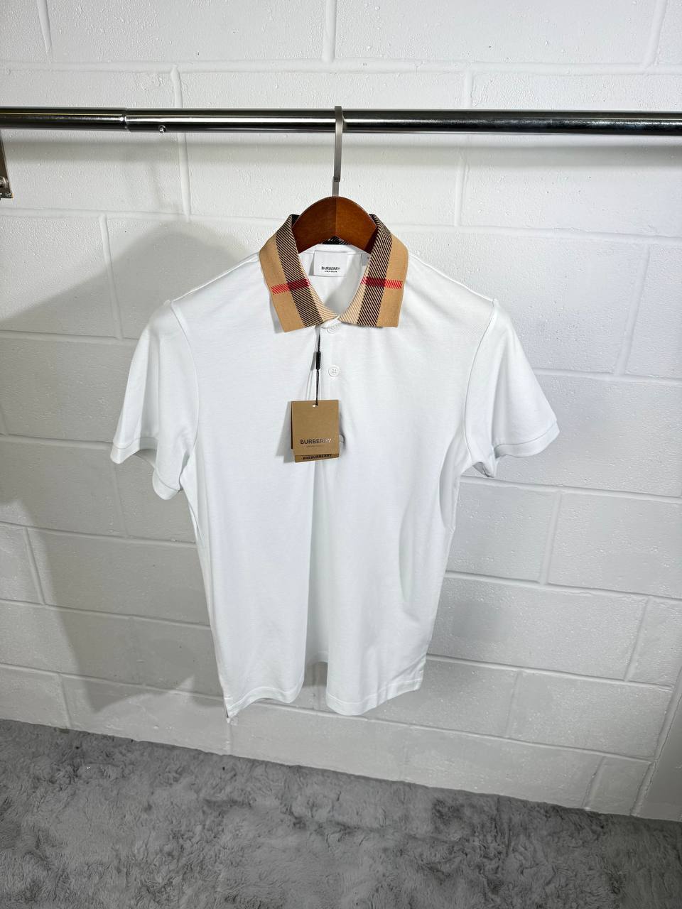 Burberry Men's Check Collar Cotton Polo Shirt – Multiple Colours - Image 3