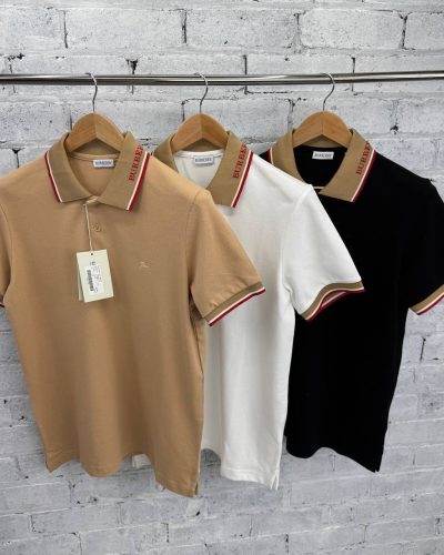 Burberry Men's Intarsia Logo Collar Cotton Piqué Polo Shirt