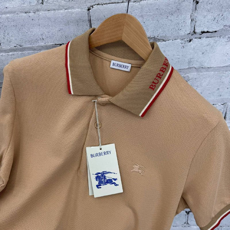 Burberry Men's Intarsia Logo Collar Cotton Piqué Polo Shirt