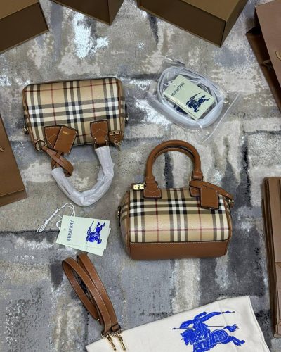 Burberry Mini Check Messenger Bag – Beige