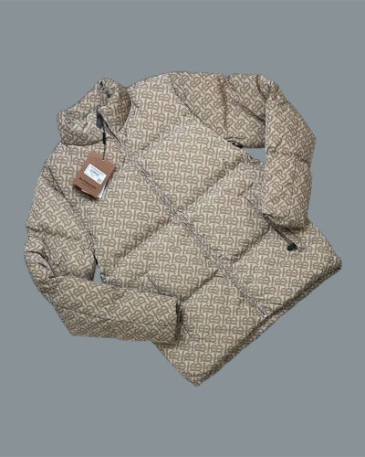 Burberry Monogram Jacquard Luxury Replica Puffer Jacket for Men – beige