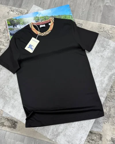 Burberry Relaxed Fit Check Trim Cotton T-Shirt – Chalk White