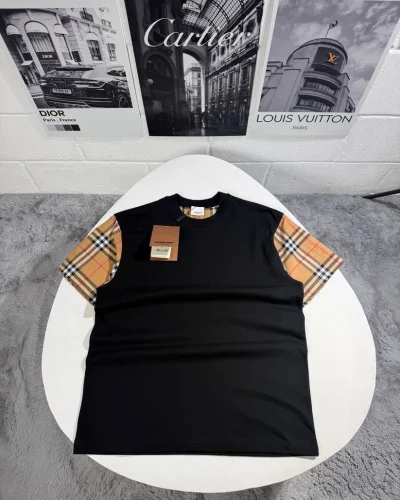 Burberry Vintage AAA Quailty Check Sleeve Cotton T-Shirt