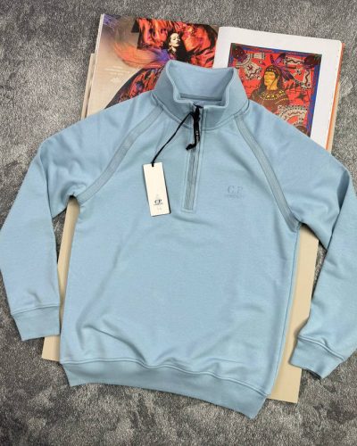 C.P. Company Diagonal Fleece Half-Zip Jumper blue
