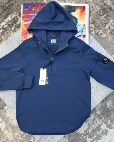 C.P. Company Diagonal Raised Fleece Quarter-Zip Hoodie
